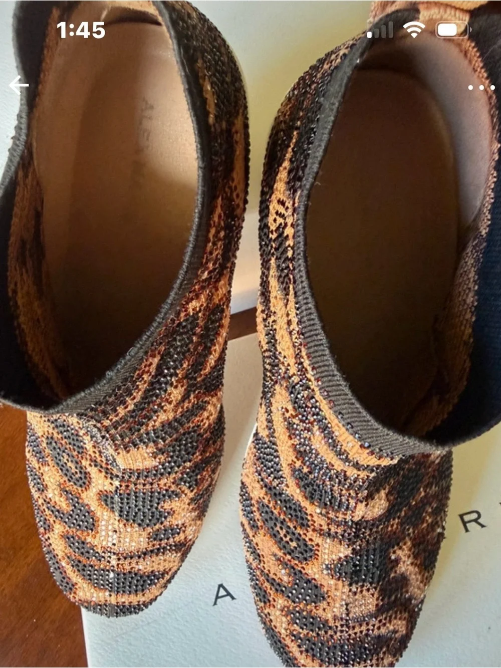 Leopard Print Slip-On Women's Sneakers - Black & Brown with matching beads
